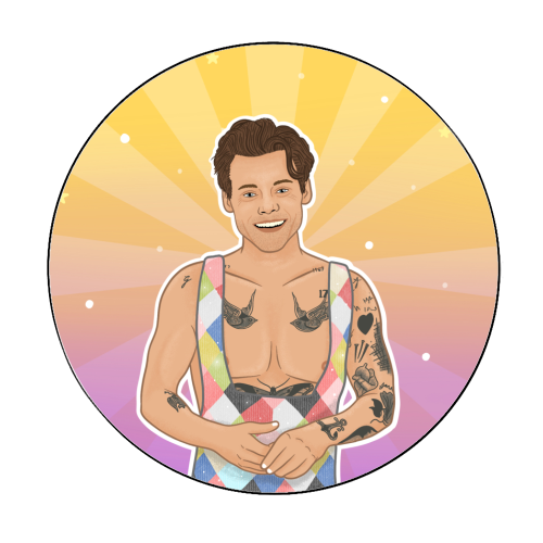 Party in Styles - Circle Sticker by Loren Grosvenor