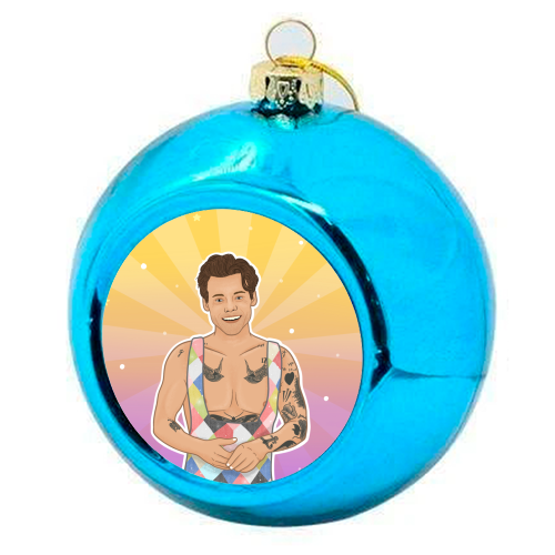 Party in Styles - colourful christmas bauble by Loren Grosvenor