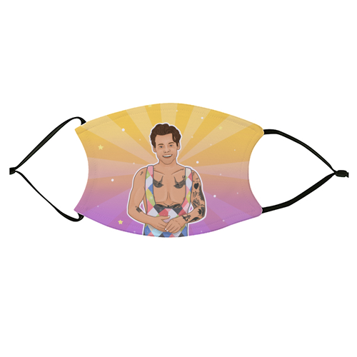 Party in Styles - face cover mask by Loren Grosvenor