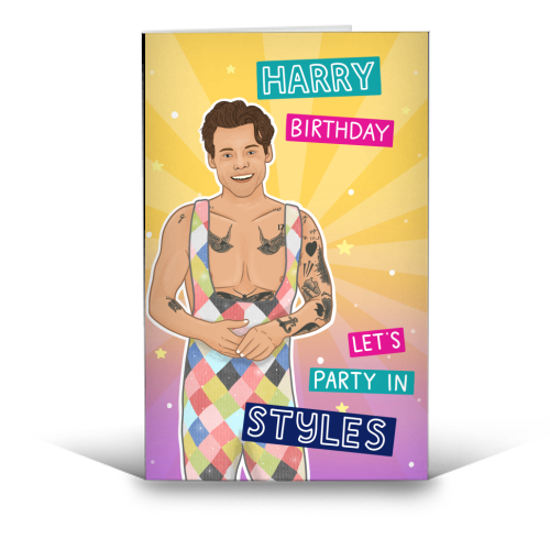 Party in Styles - funny greeting card by Loren Grosvenor