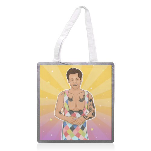 Party in Styles - printed canvas tote bag by Loren Grosvenor