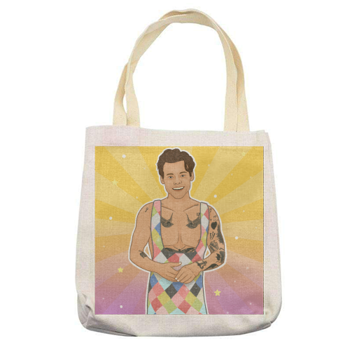 Party in Styles - printed canvas tote bag by Loren Grosvenor