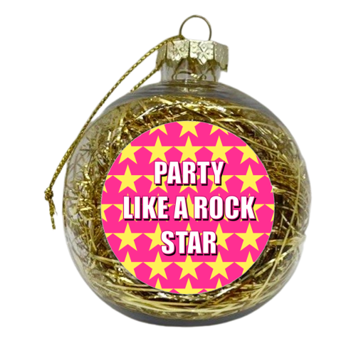 Party Like A Rock Star - xmas bauble by Adam Regester
