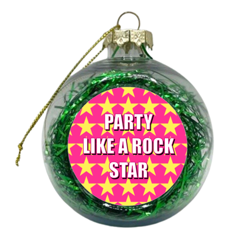 Party Like A Rock Star - xmas bauble by Adam Regester