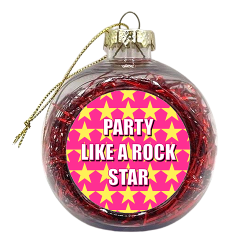 Party Like A Rock Star - xmas bauble by Adam Regester