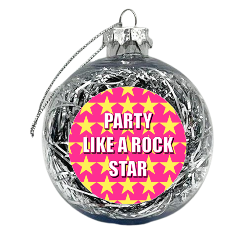 Party Like A Rock Star - xmas bauble by Adam Regester