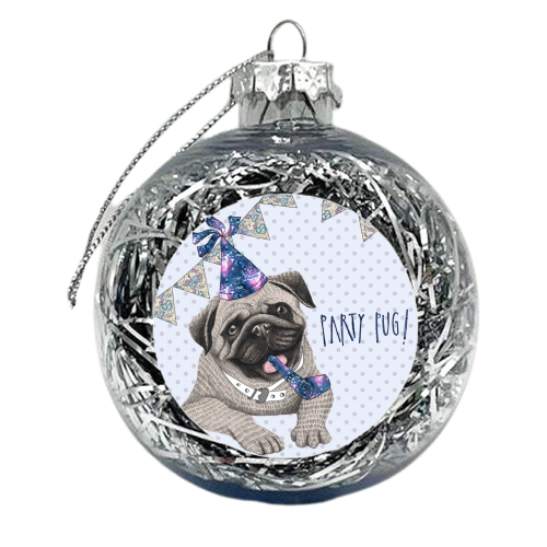Party Pug! - xmas bauble by Charlotte Jade O'Reilly