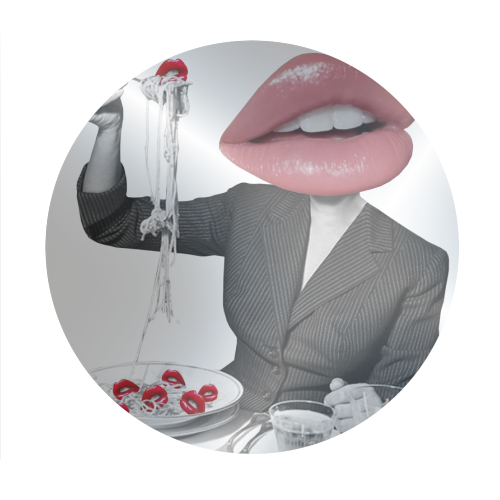 Pasta - Circle Sticker by Sophie Florence Design