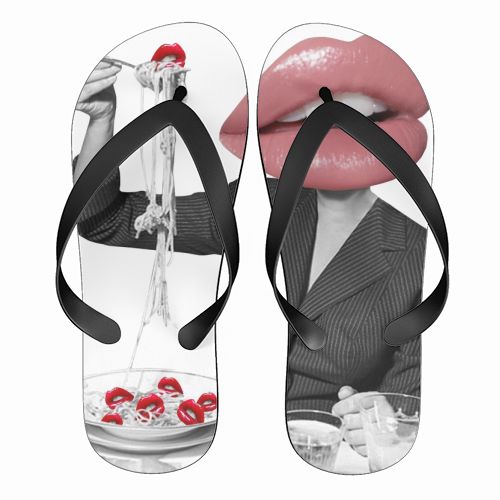 Pasta - funny flip flops by Sophie Florence Design