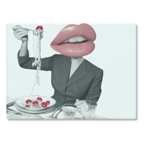 Pasta - glass chopping board by Sophie Florence Design