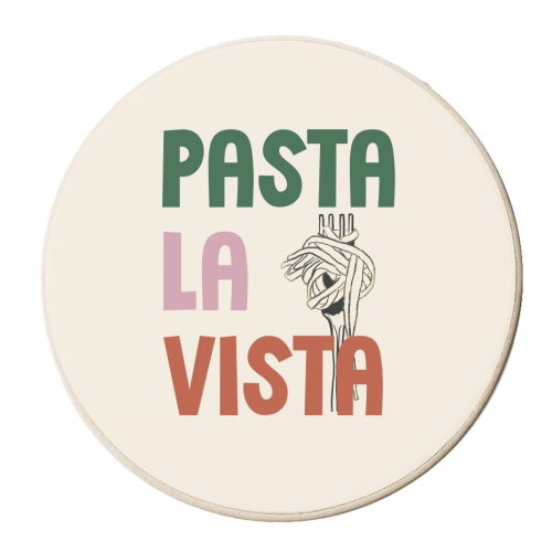 Pasta La Vista foodie gift - personalised beer coaster by Giddy Kipper