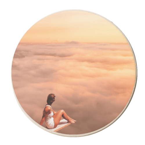 Pastel Cloud Wall Art | Zen Print Divine Feminine - personalised beer coaster by OhMC! Designs