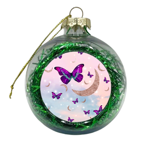 Pastel Cosmos Butterfly Moon Dream #1 #decor #art - xmas bauble by Anita Bella Jantz