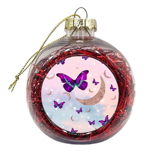 Pastel Cosmos Butterfly Moon Dream #1 #decor #art - xmas bauble by Anita Bella Jantz
