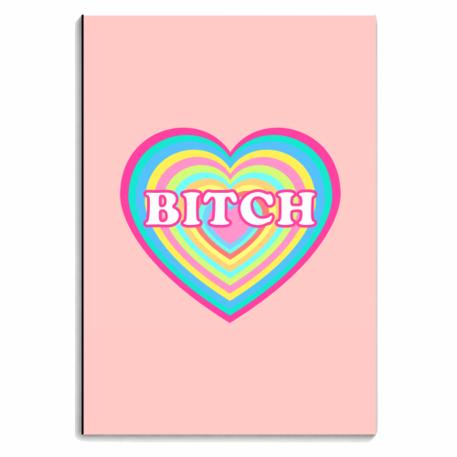 Pastel Heart Bitch - personalised A4, A5, A6 notebook by Adam Regester