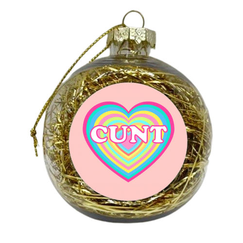 Pastel Heart 'C' word - xmas bauble by Adam Regester