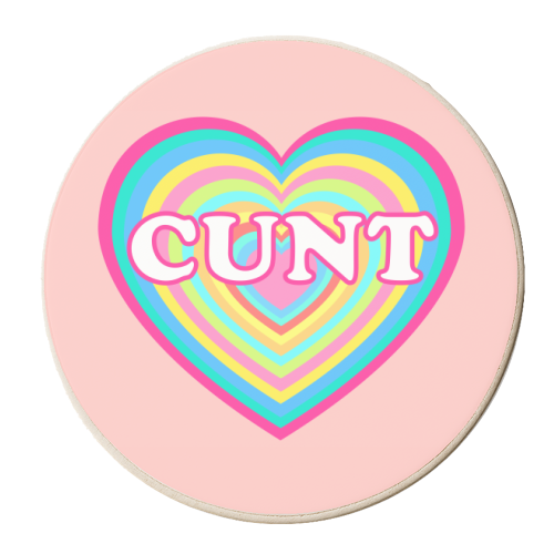 Pastel Heart 'C' word - personalised beer coaster by Adam Regester