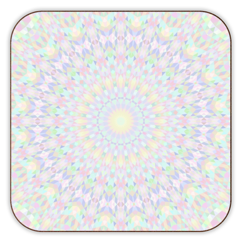 Pastel Kaleidoscope - personalised beer coaster by Kaleiope Studio