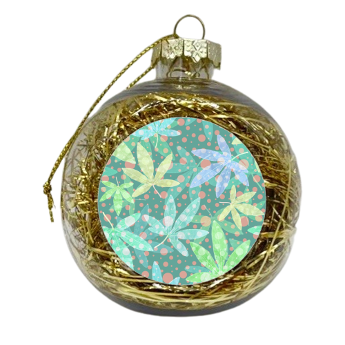 Pastel Leaves - xmas bauble by DejaReve
