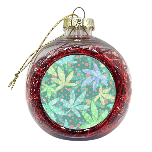 Pastel Leaves - xmas bauble by DejaReve
