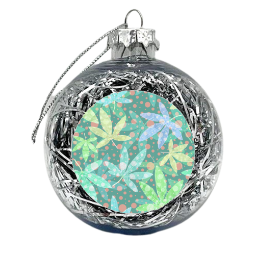 Pastel Leaves - xmas bauble by DejaReve