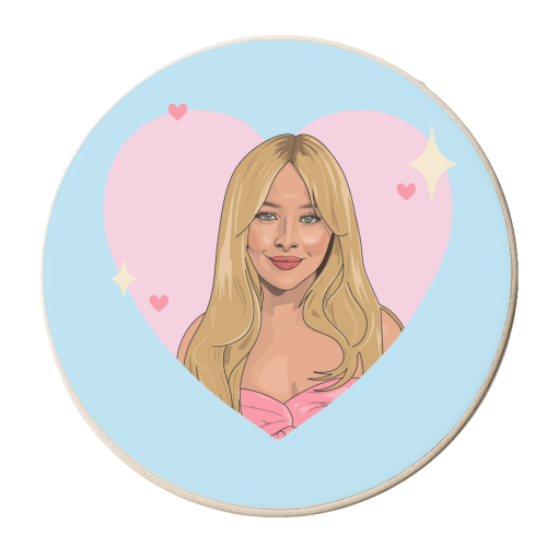 Pastel Nonsense Heart - personalised beer coaster by The Girl Next Draw