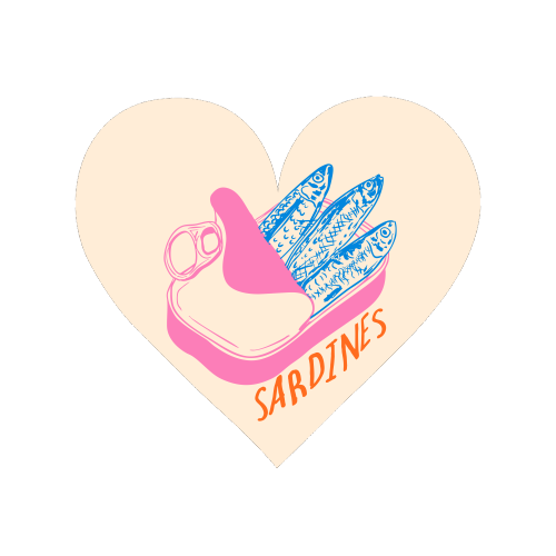 Pastel Sardines in Tin – Cute Retro Kitchen Art - Magnet by EZbie