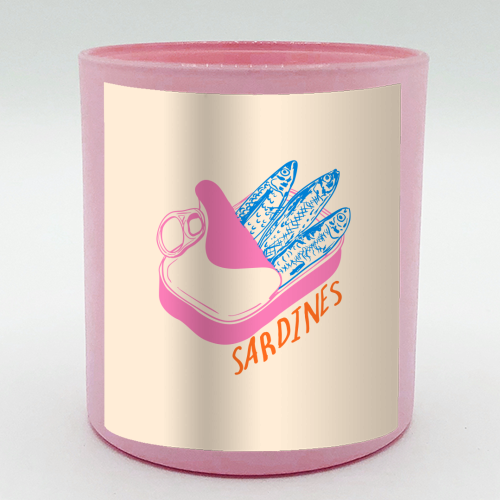 Pastel Sardines in Tin – Cute Retro Kitchen Art - scented candle by EZbie