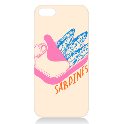 Pastel Sardines in Tin – Cute Retro Kitchen Art - unique phone case by EZbie