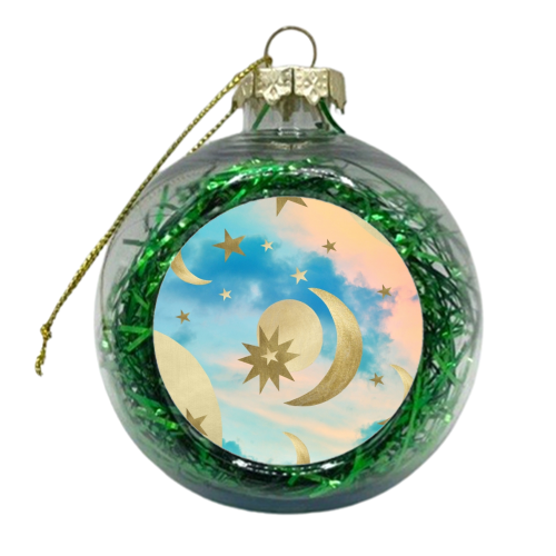 Pastel Starry Sky Moon Dream #3 #decor #art - xmas bauble by Anita Bella Jantz