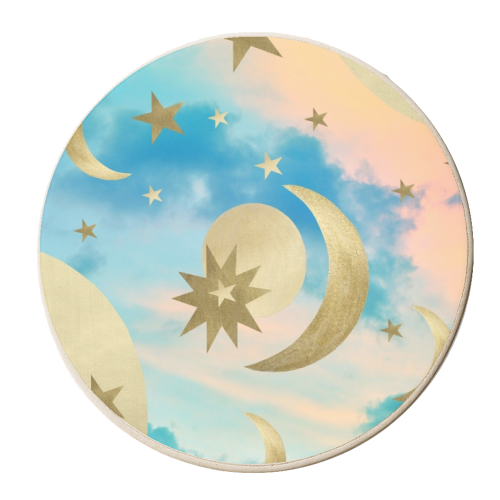 Pastel Starry Sky Moon Dream #3 #decor #art - personalised beer coaster by Anita Bella Jantz