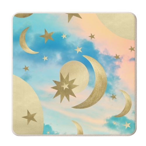 Pastel Starry Sky Moon Dream #3 #decor #art - personalised beer coaster by Anita Bella Jantz