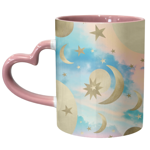 Pastel Starry Sky Moon Dream #3 #decor #art - unique mug by Anita Bella Jantz