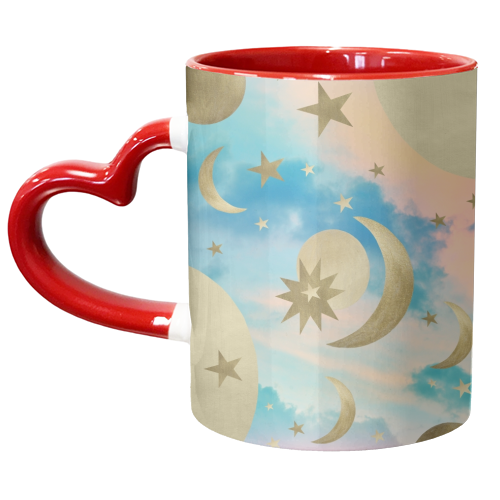 Pastel Starry Sky Moon Dream #3 #decor #art - unique mug by Anita Bella Jantz