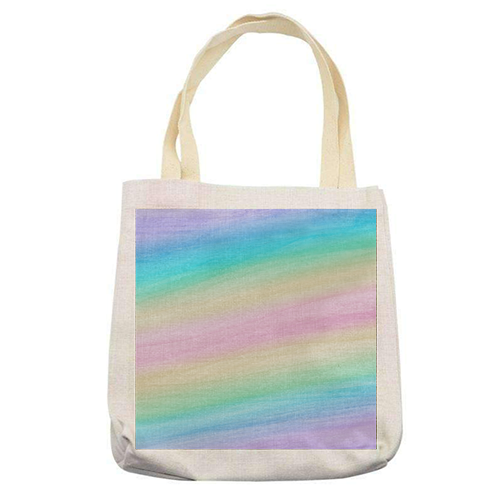 Pastel Unicorn Rainbow Watercolor Dream #2 #painting #decor #art - printed tote bag by Anita Bella Jantz