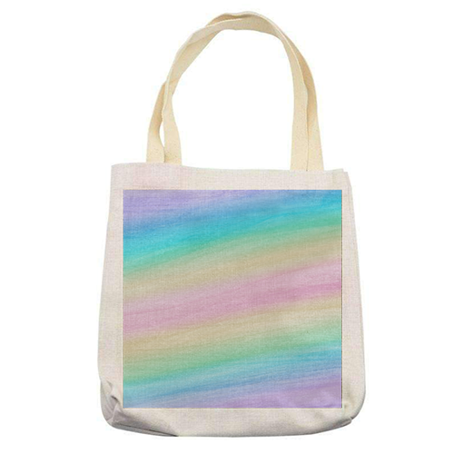 Pastel Unicorn Rainbow Watercolor Dream #2 #painting #decor #art - printed canvas tote bag by Anita Bella Jantz