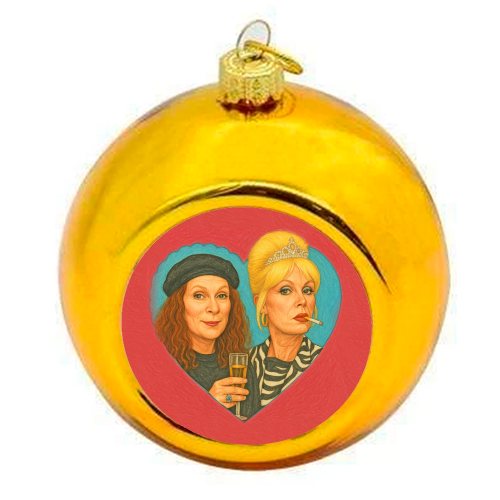 Patsy and Eddie - colourful christmas bauble by AP