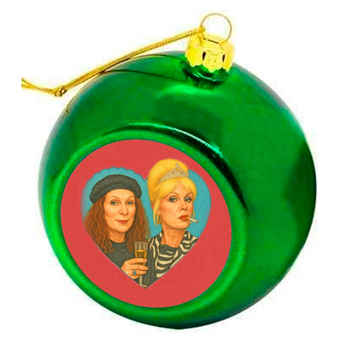 Patsy and Eddie - colourful christmas bauble by AP