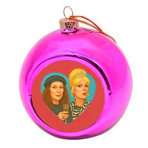 Patsy and Eddie - colourful christmas bauble by AP