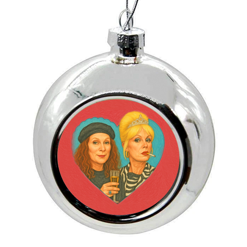 Patsy and Eddie - colourful christmas bauble by AP