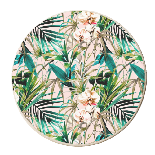 Pattern floral tropical 001 - personalised beer coaster by MMarta BC