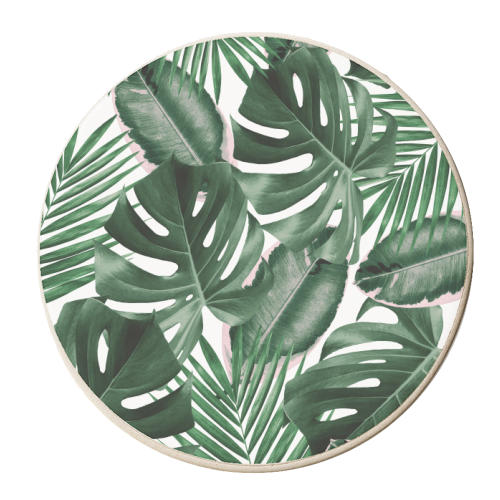 Pattern green leaves - personalised beer coaster by Vitor Costa