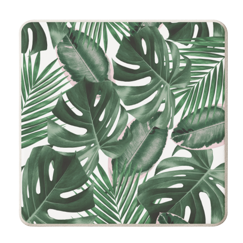 Pattern green leaves - personalised beer coaster by Vitor Costa