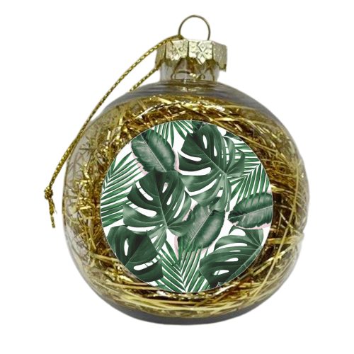 Pattern green leaves - xmas bauble by Vitor Costa