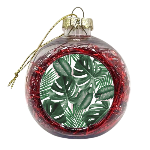 Pattern green leaves - xmas bauble by Vitor Costa