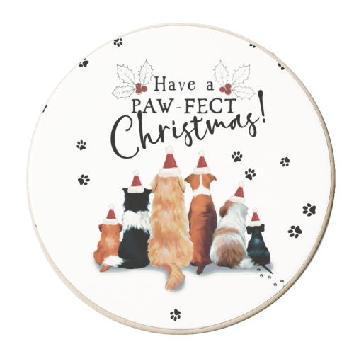 Pawfect Christmas Dogs - personalised beer coaster by Giddy Kipper