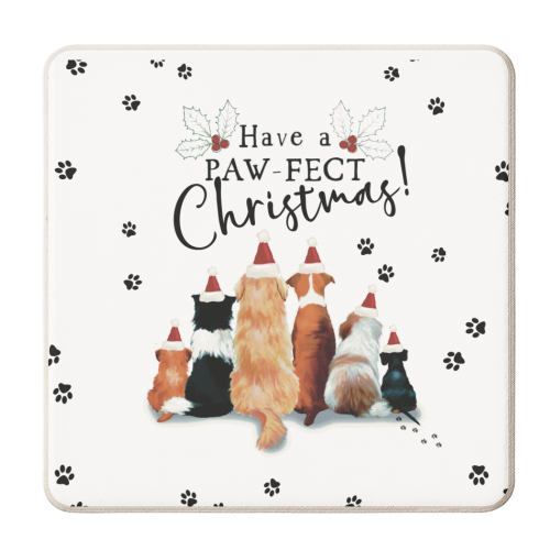 Pawfect Christmas Dogs - personalised beer coaster by Giddy Kipper