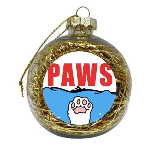 Paws - Film Jaws Parody - xmas bauble by Move Studio