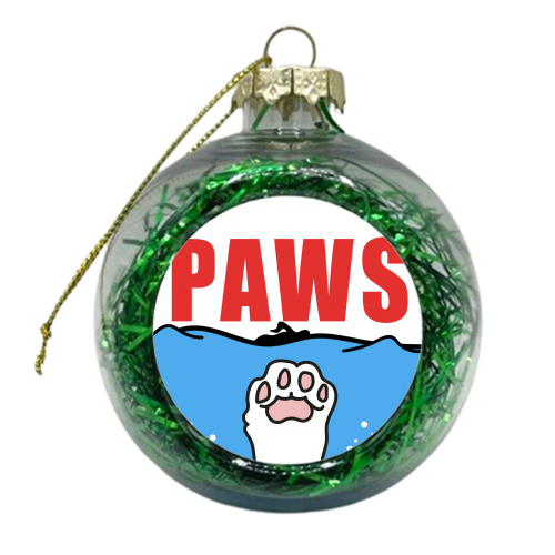 Paws - Film Jaws Parody - xmas bauble by Move Studio