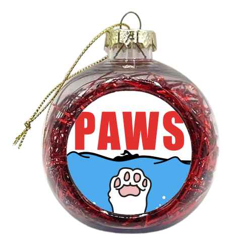 Paws - Film Jaws Parody - xmas bauble by Move Studio